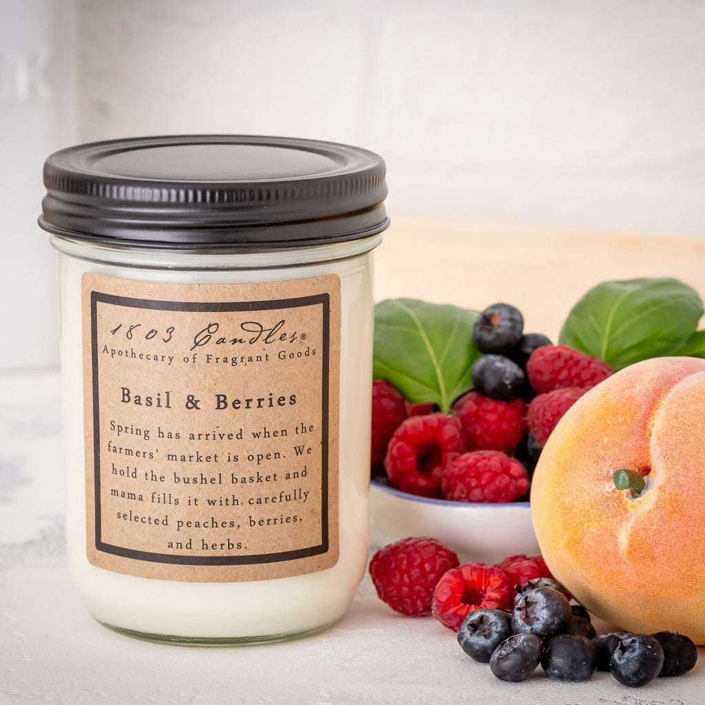 1803 14 Oz. Soy Candle Basil and Berries