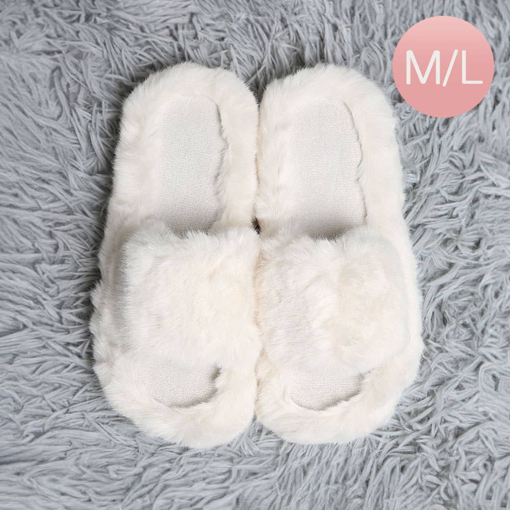 Fuzzy  Open Toe Slippers