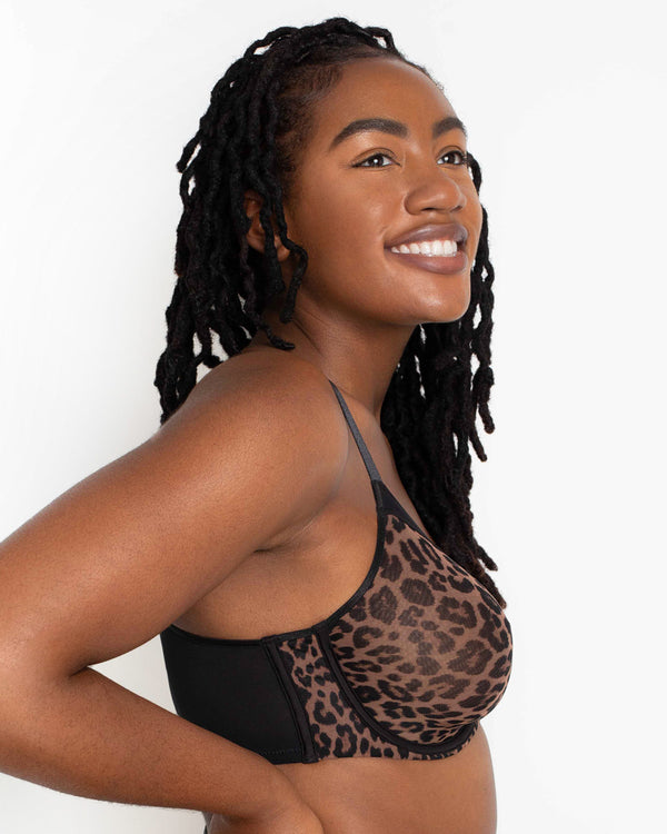 Curvy Couture Sheer Mesh Leopard