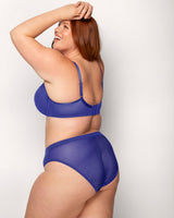 Curvy Couture Sheer brief cosmic blue