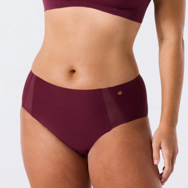 Evelyn and Bobbie High Waist Retro Bikini Berry Mesh