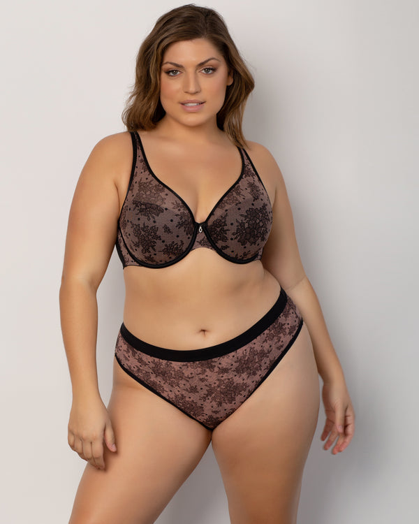 Curvy Couture Plunge T-Shirt Bra Chantilly